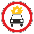 Дорожный знак 3.33 «Движение транспортных средств с взрывчатыми и легковоспламеняющимися грузами запрещено» (металл 0,8 мм, III типоразмер: диаметр 900 мм, С/О пленка: тип Б высокоинтенсив.)